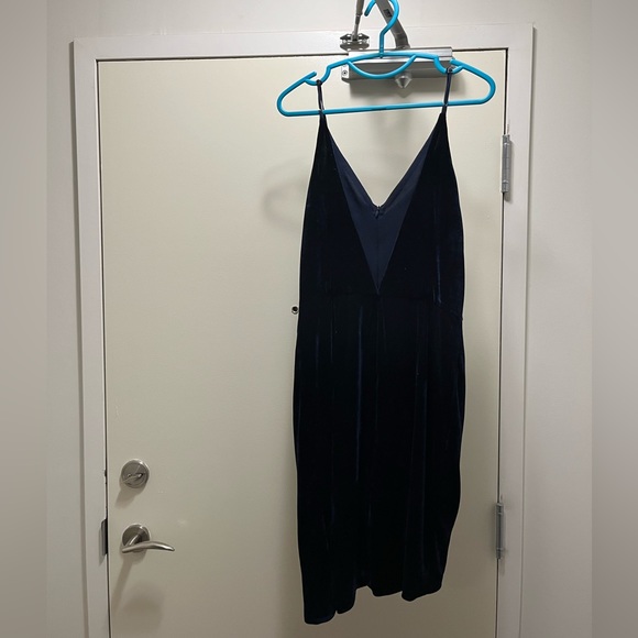 Adelyn Rae Velvet Navy Blue Dress - Picture 4 of 4